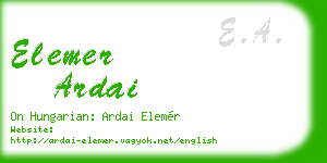 elemer ardai business card